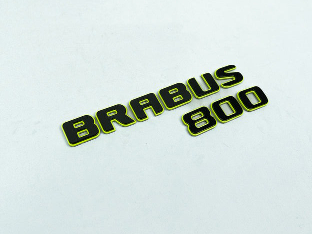 Brabus 800 Black with Lime Green Badges Emblems Set for Mercedes-Benz W463 W463A W464